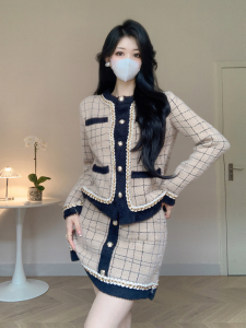 RM25350#韩剧小香风套装女秋季名媛气质外套半身裙高级感小洋装御姐两件套