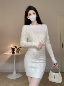 RM25347#御姐气质女神范套装小香风针织衫两件套女秋冬季