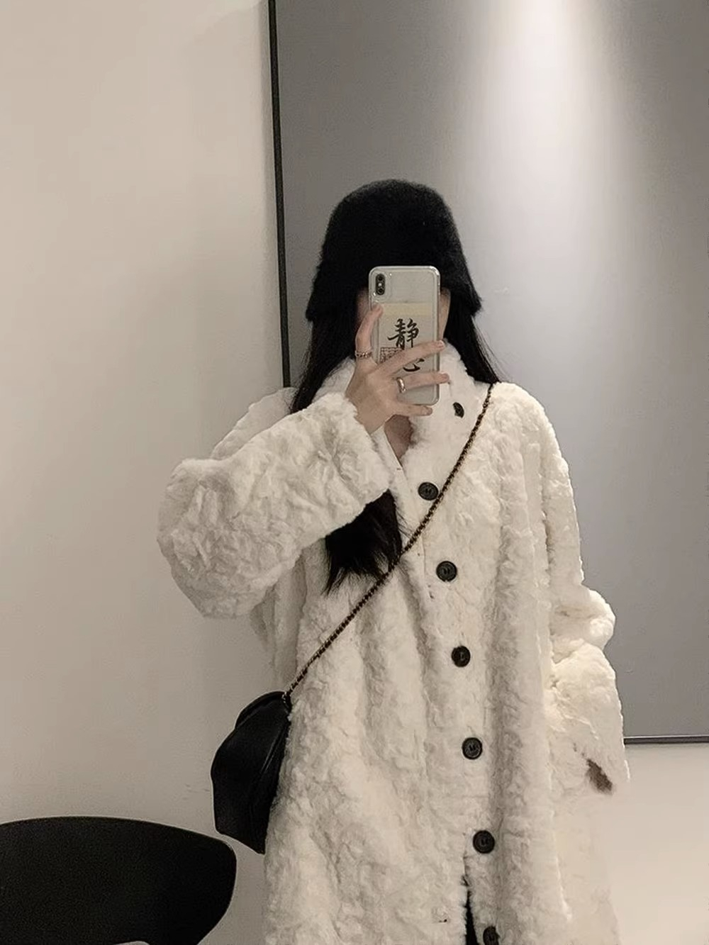 2023 Autumn and Winter High-Quality Over-the-Knee Lamb Plush Jacket for Women Original Fabric