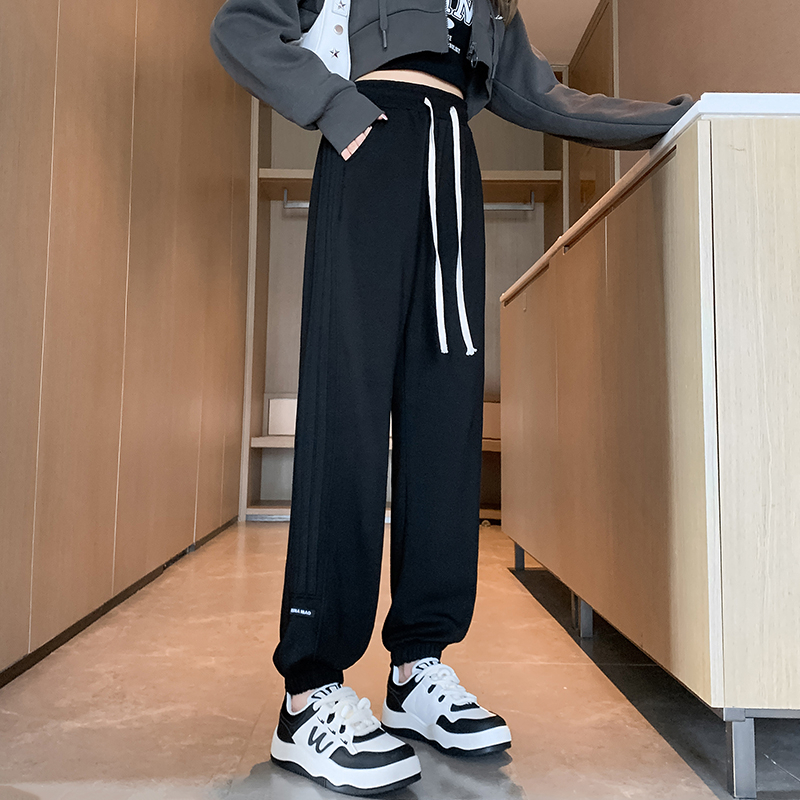 Actual shot of 2024 autumn and winter new Korean style sweatpants, harem pants, pure cotton, Chinese cotton composite super casual pants and sports pants