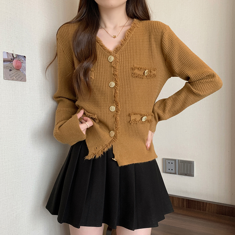 Actual shot of 2024 spring new style fat mm plus size female Xiaoxiangfeng warm thickened cardigan with suede top jacket