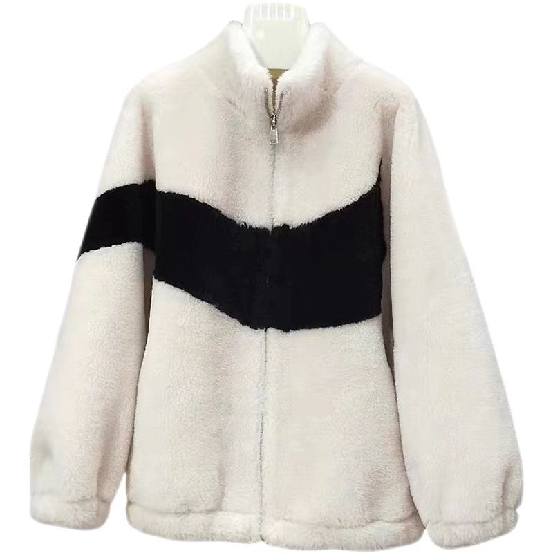New winter style thickened imitation rabbit fur coat for women lamb wool particle all-in-one sweatshirt