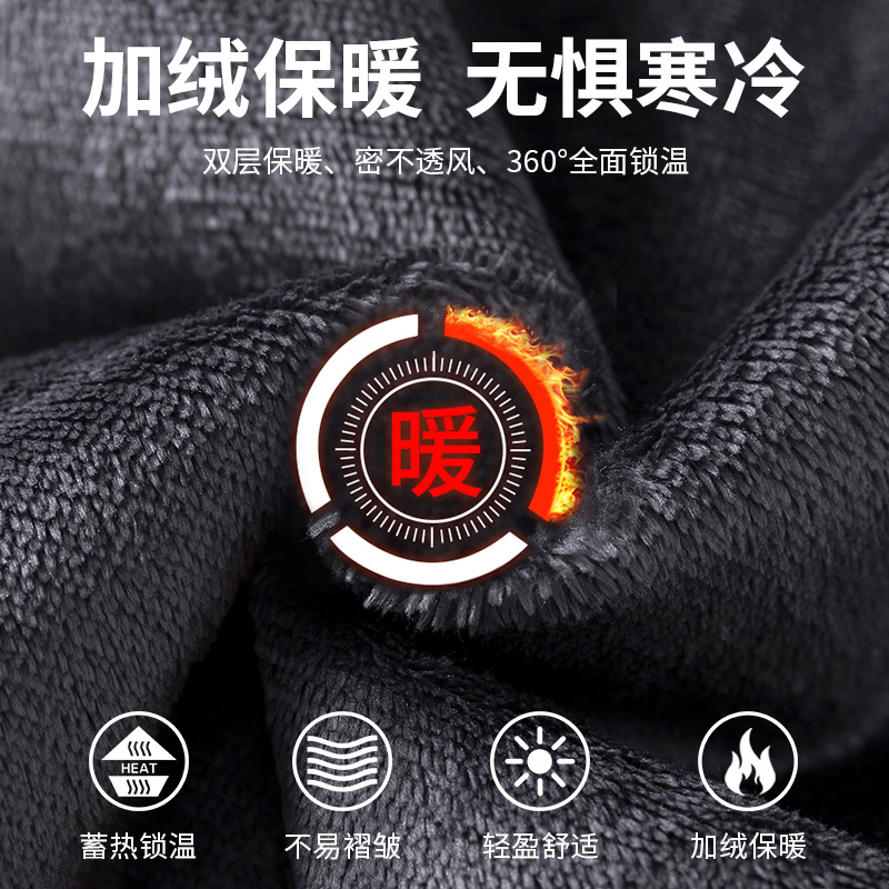 實拍冬季加絨保暖闊腿工裝褲男復古休閑加厚長褲潮牌寬松直筒褲