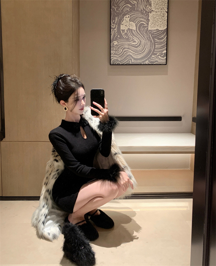 實拍實價 國風改良旗袍修身顯瘦包臀連衣裙短款