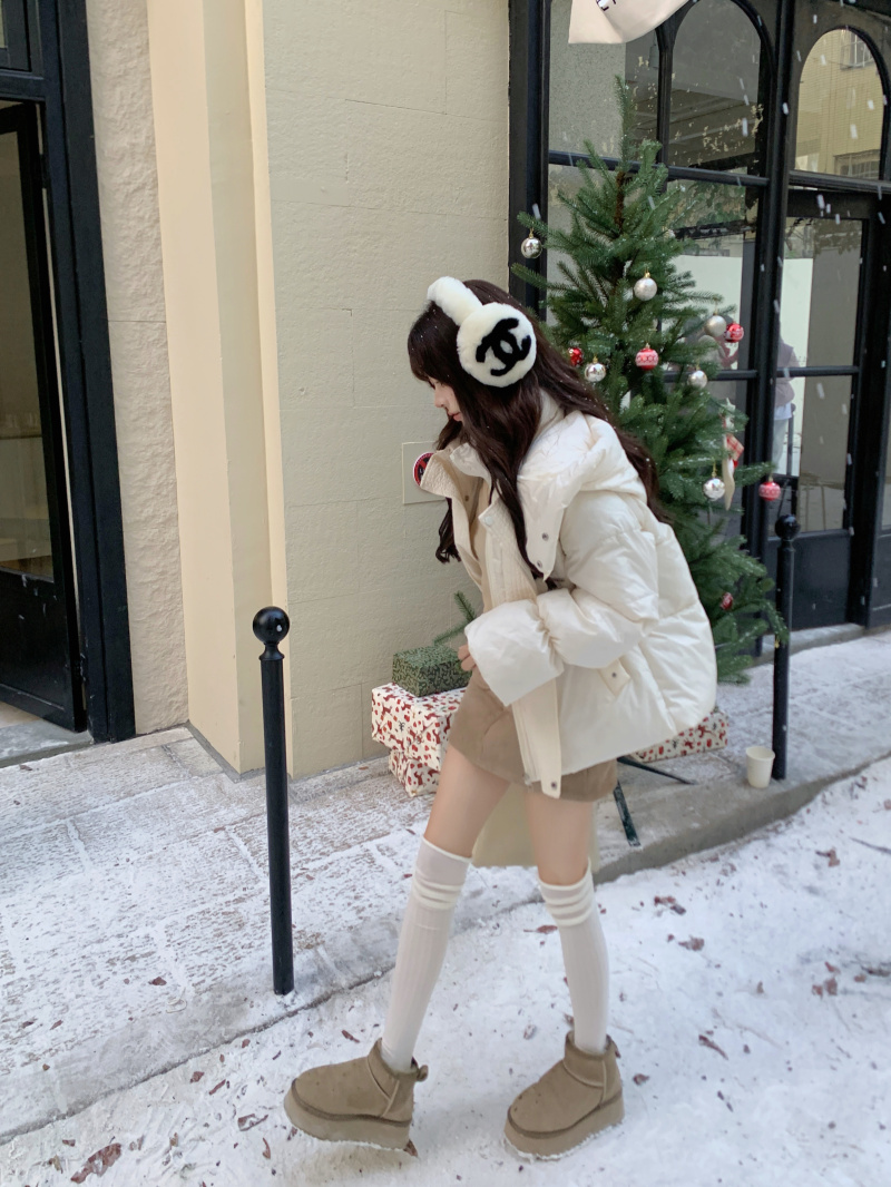 实拍 冬季保暖显瘦加厚羽绒棉服外套女连帽拉链时尚面包服