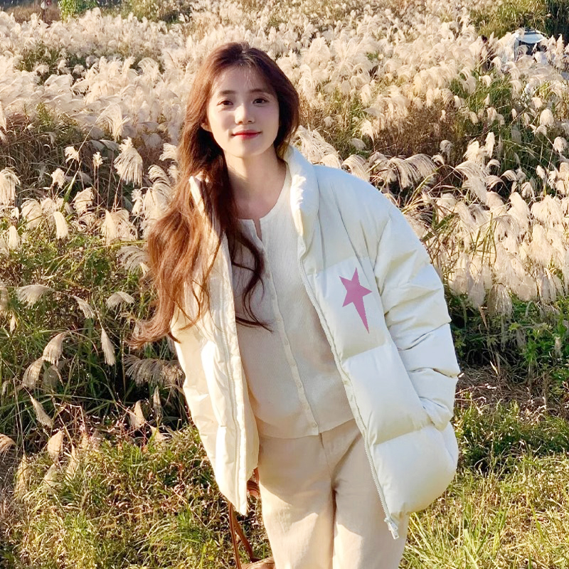 The English has been changed M73# official picture autumn and winter new casual thickened cotton clothing Korean style loose printed jacket and bread suit
