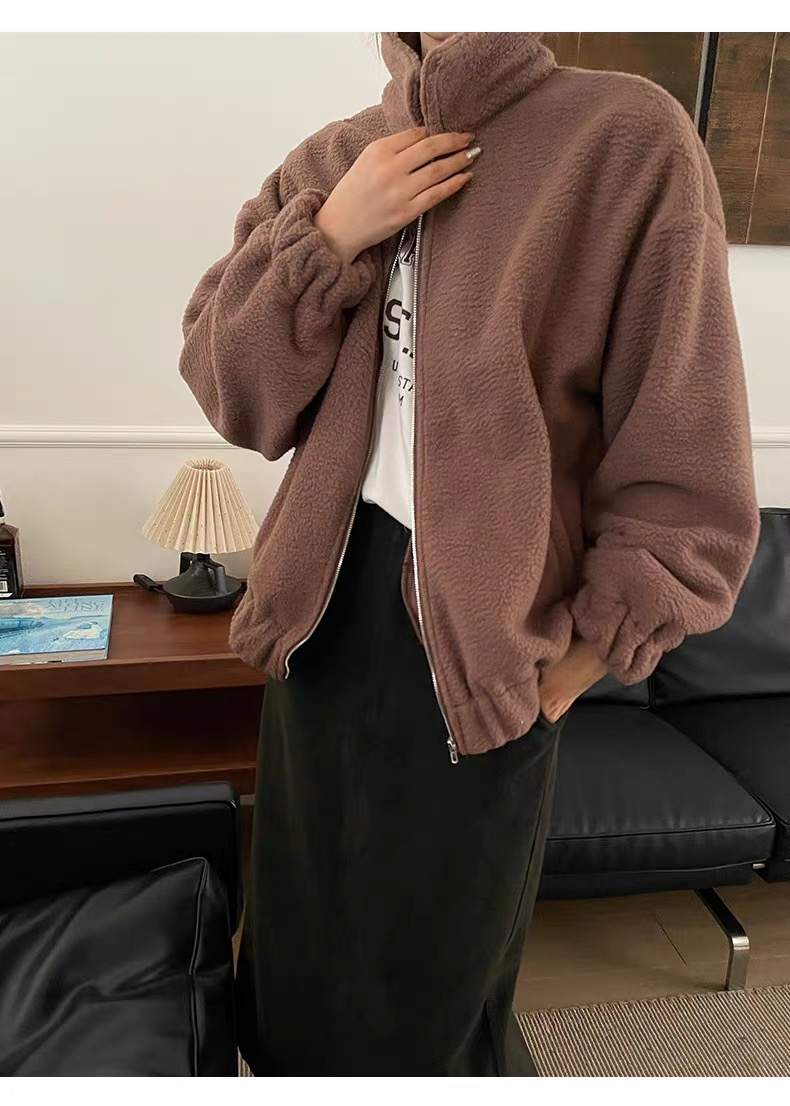 Lamb fleece jacket for women  Korean style Dongdaemun new autumn and winter clothing new Korean style casual loose top