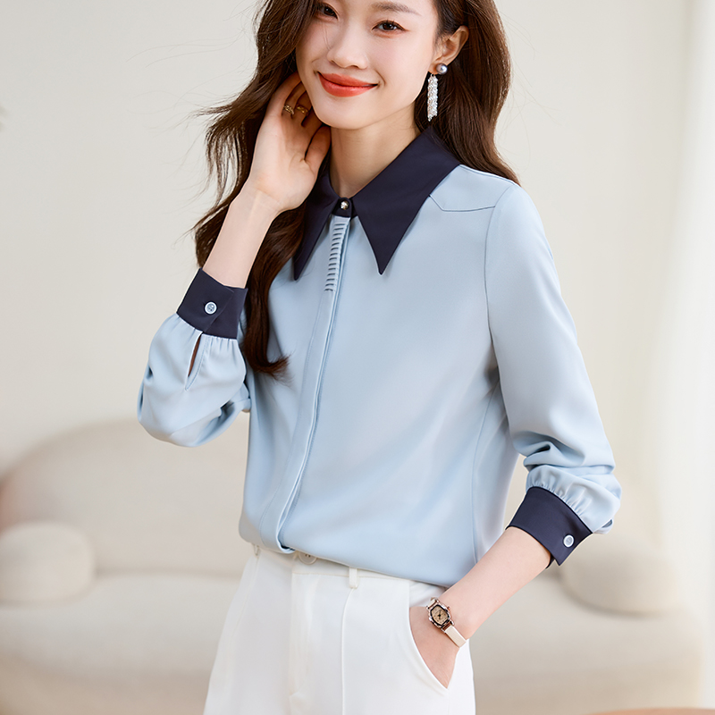 襯衫女長袖2026春秋新款設計感小眾洋氣上衣通勤氣質雪紡襯衣