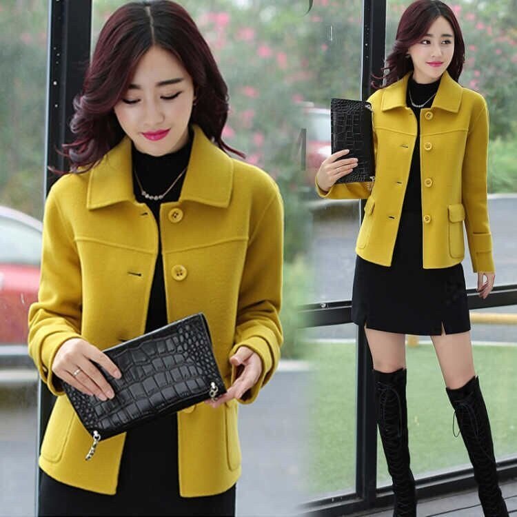 Short woolen coat for women autumn new Korean style fashion versatile casual small slim woolen top trendy
