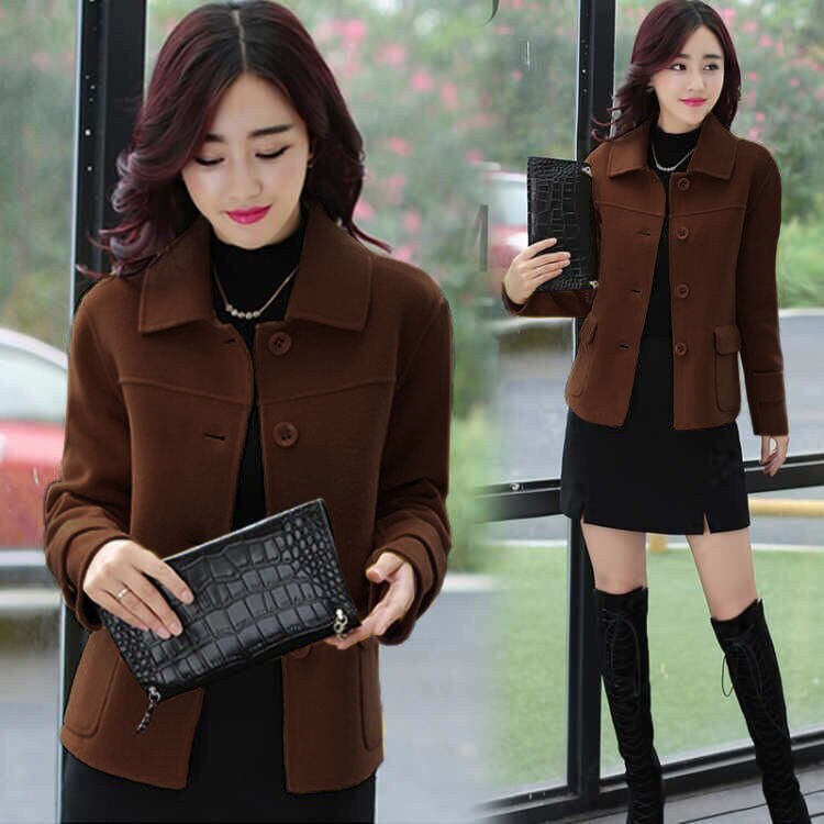 Short woolen coat for women autumn new Korean style fashion versatile casual small slim woolen top trendy