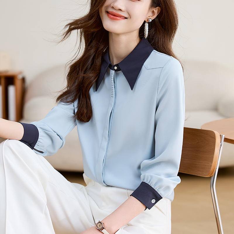 襯衫女長袖2026春秋新款設計感小眾洋氣上衣通勤氣質雪紡襯衣