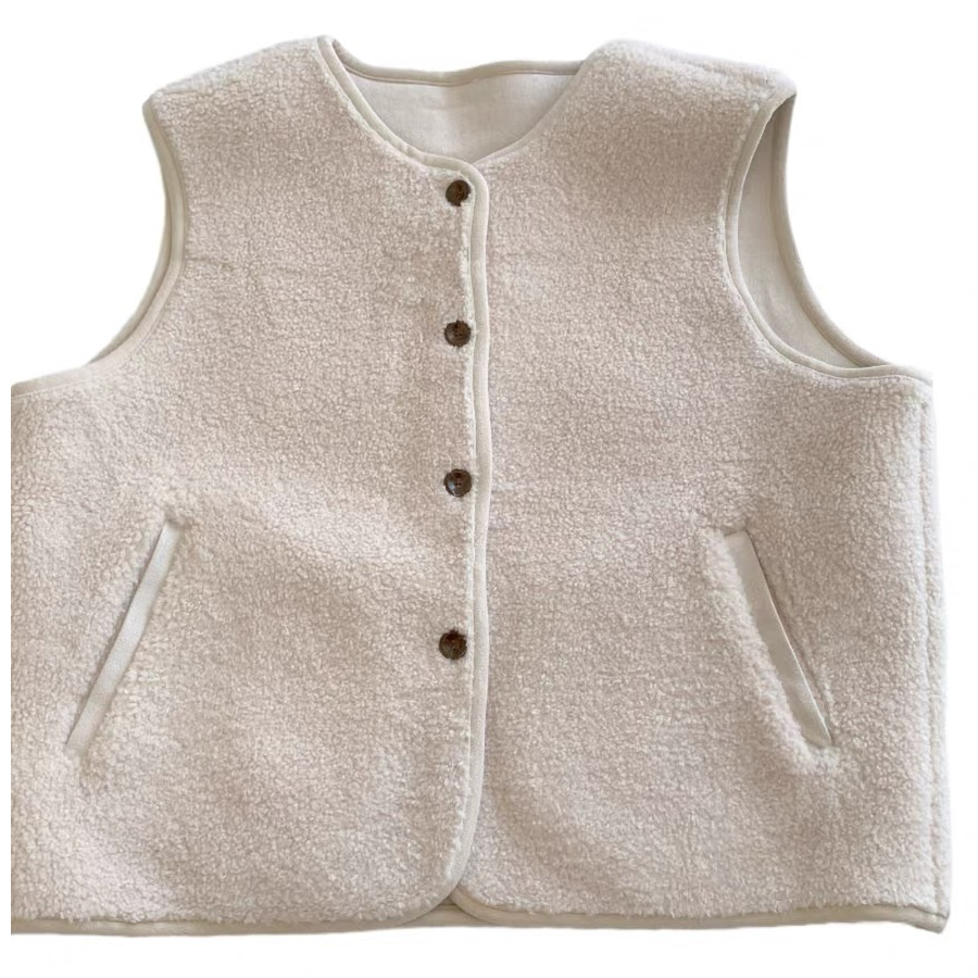New autumn and winter products, loose, casual, versatile, slimming and temperament vest, cute girly lamb wool vest, coat vest