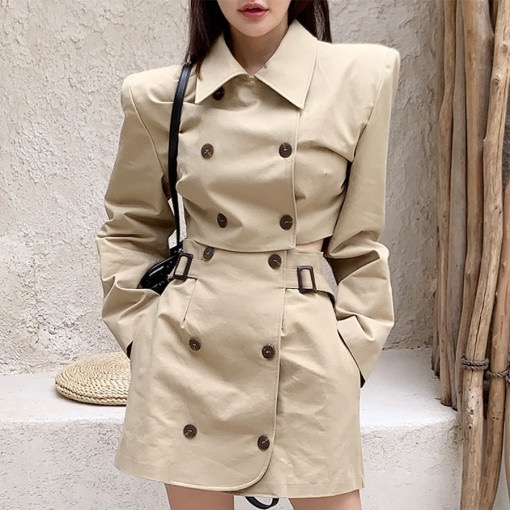 Original long-sleeved stylish commuter jacket + skirt two-piece set