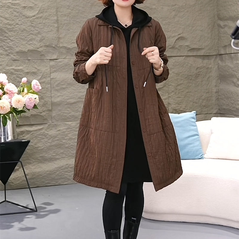 Official picture original quality large size 2024 spring retro temperament versatile mid-length loose casual windbreaker