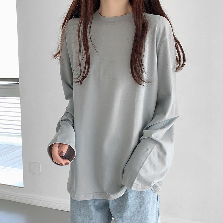Real shot of autumn and winter niche new multi-color super soft long-sleeved T-shirt for women with bottoming shirt round neck