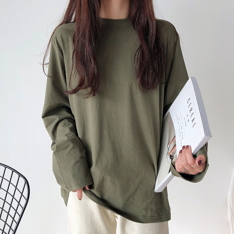 Real shot of autumn and winter niche new multi-color super soft long-sleeved T-shirt for women with bottoming shirt round neck