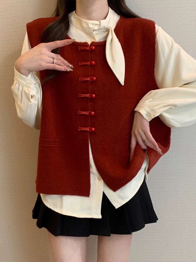 冬装搭配一整套微胖女红色连衣裙2024拜年新年战袍新中式国风套装