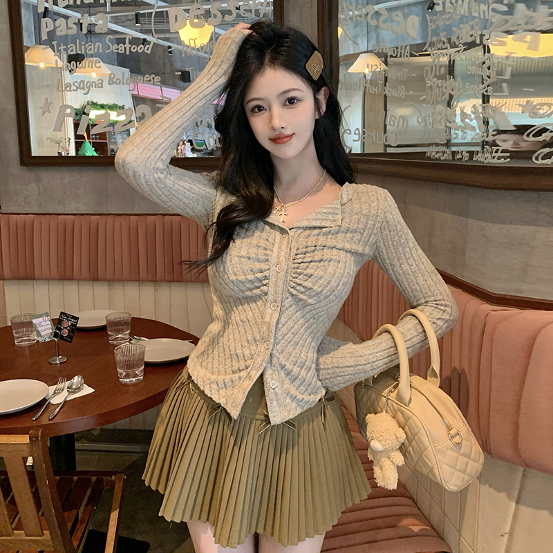 Large Size Knitted Cardigan 2024 Spring New Women's Clothes Fat mm Irregular Pure Desire Hot Girl Slim Slim Top