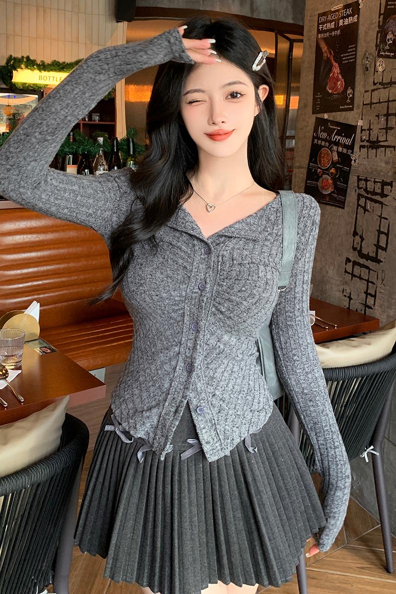 Large Size Knitted Cardigan 2024 Spring New Women's Clothes Fat mm Irregular Pure Desire Hot Girl Slim Slim Top