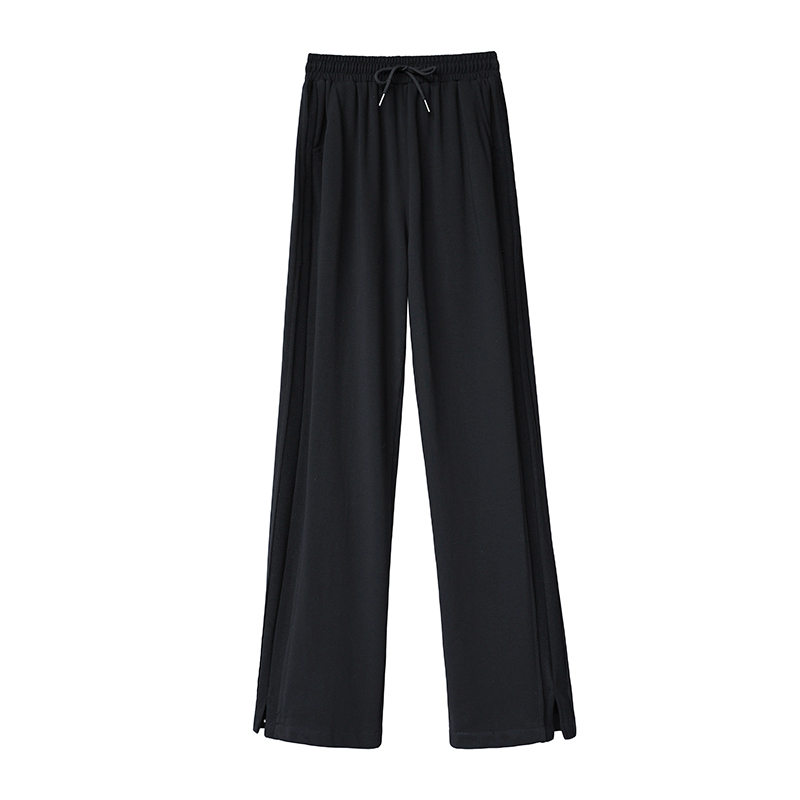 Dark gray sweatpants for women, spring and autumn thin ins trendy straight high waist drape wide leg versatile sweatpants