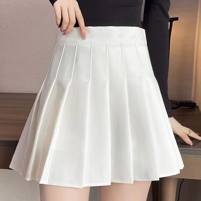 Extra length + safety pants + zipper + button pleated skirt JK uniform skirt skirt spring and summer short autumn and winter
