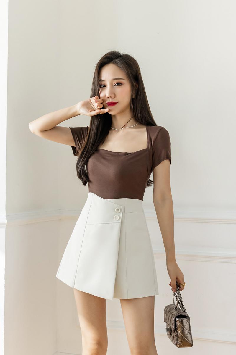 Suit shorts for women 2024 spring and summer new style a-line culottes irregular casual culottes high-waisted wide-leg pants for women to wear outside