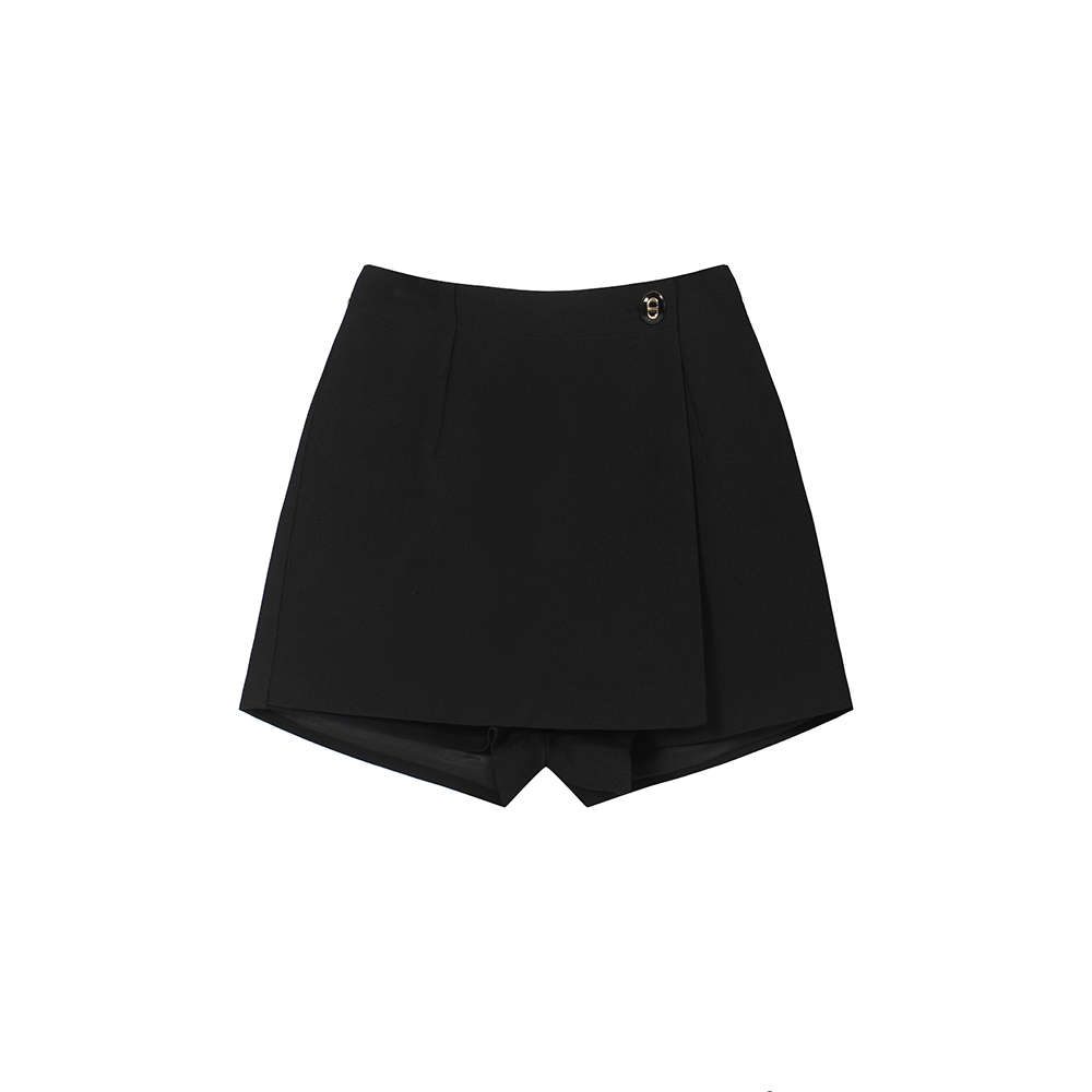 Actual shot of 2024 summer new design loose-leaf A-line short culottes and skirts for women, versatile high-waisted shorts, trendy
