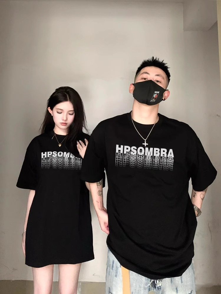 Special Internet celebrity roora couple short-sleeved T-shirt summer wear 2024 new style different high-end suit clothes