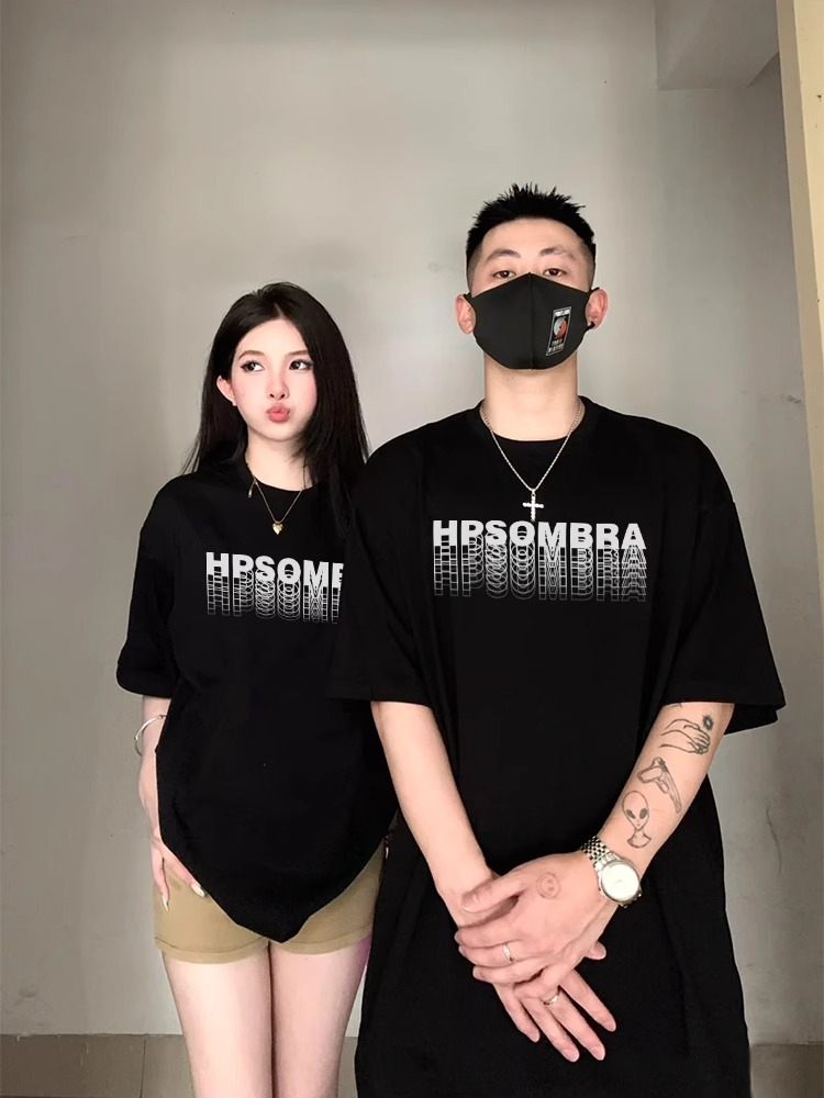 Special Internet celebrity roora couple short-sleeved T-shirt summer wear 2024 new style different high-end suit clothes