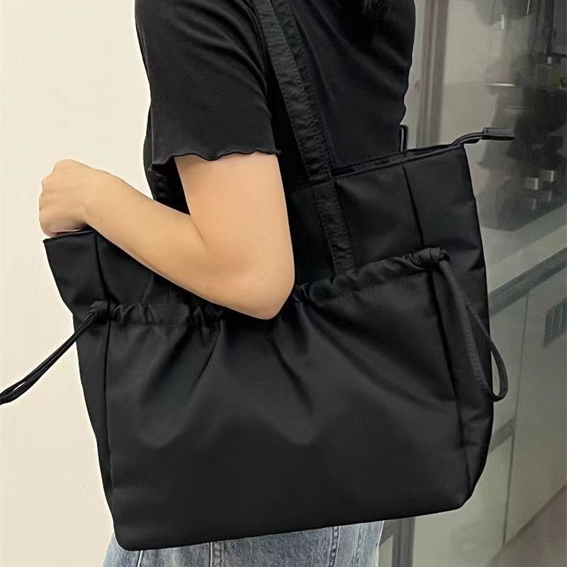 Student class canvas tote bag women's simple new waterproof large-capacity work commuting portable shoulder bag