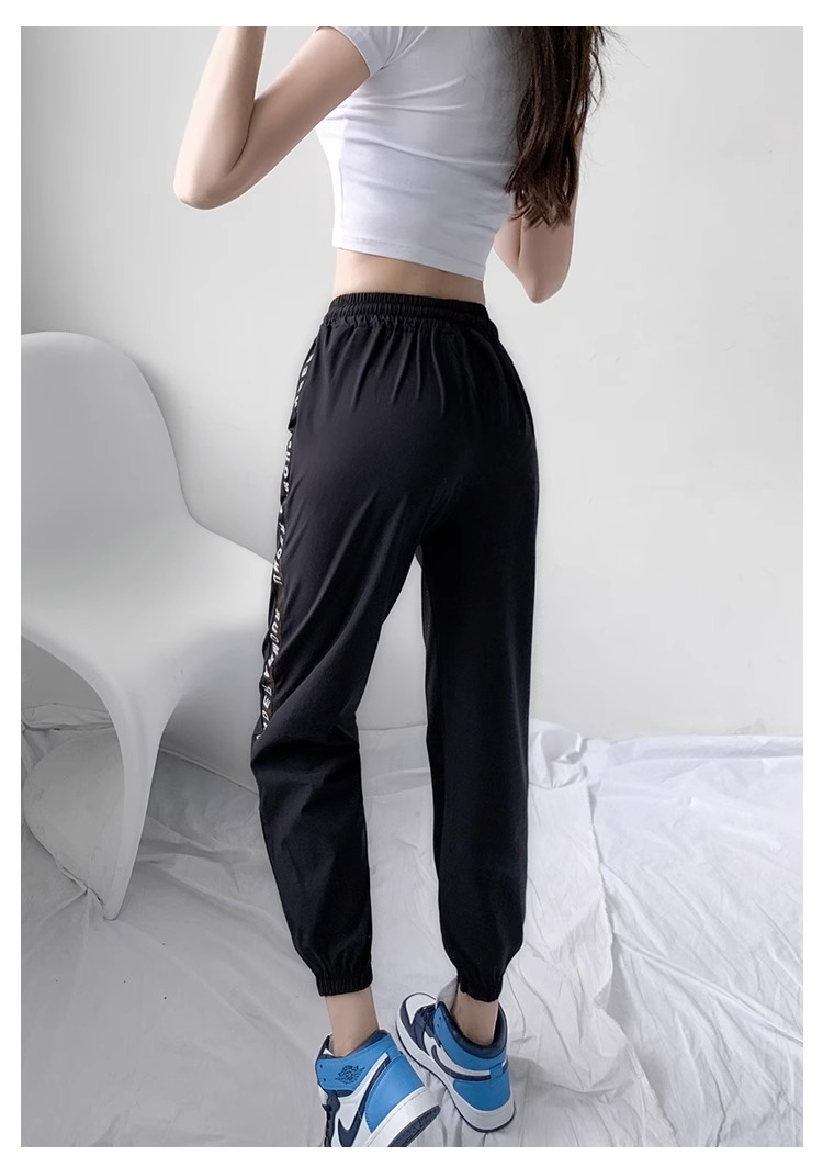 Original workmanship sweatpants for women summer thin ice silk quick-drying casual sweatpants loose leg-tie casual harem pants