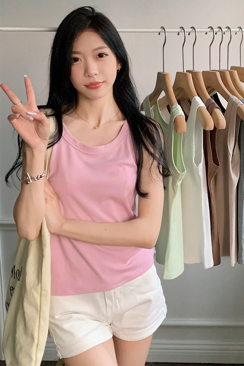 8008 Real shot of large size camisole for women, summer outer wear, anti-exposure cotton sleeveless T-shirt base
