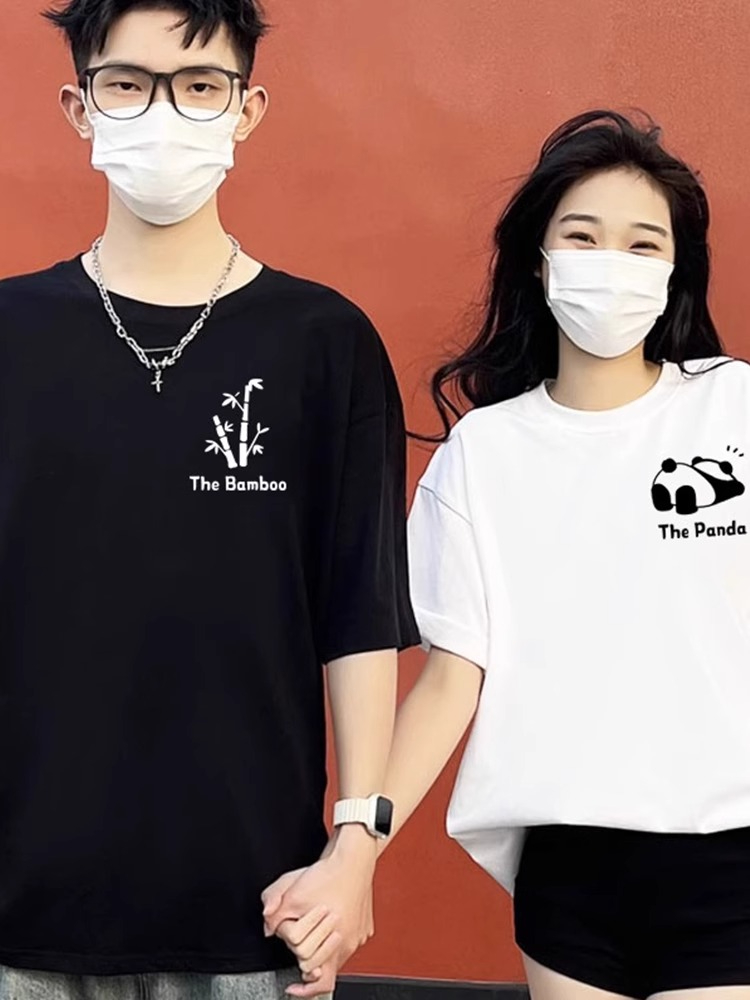 Summer couple outfit disoo special Internet celebrity super hot T-shirt different 2024 new trendy brand short-sleeved suit
