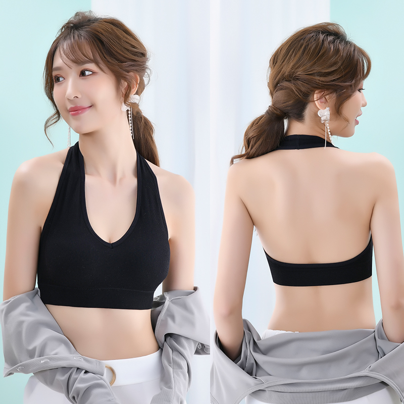 Niche casual camisole thin underwear beautiful back halter style anti-exposure backless inner wrap chest tube top bra