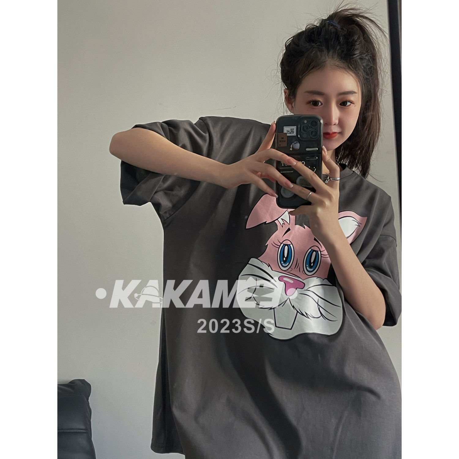韩国卡通短袖T恤女夏装宽松洋气套头显瘦半袖上衣ins