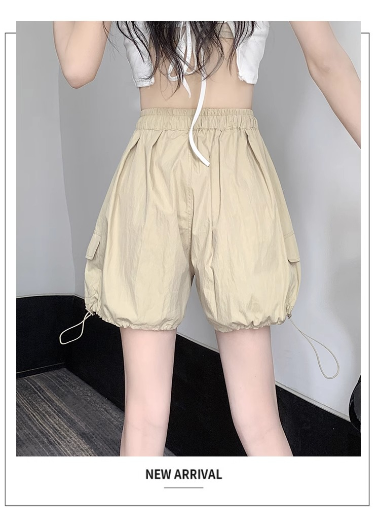 Original workmanship American workwear wide-leg shorts women's summer loose slimming bud pants five-point casual sports pants