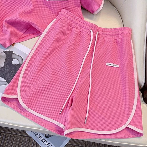2024新款夏季Polo领粉色法式洋气设计感小众时尚减龄短裤两件套
