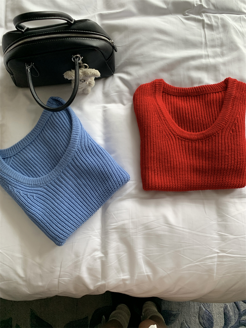 Actual shot of new spring and autumn vests, knitted women's outer sweaters, vests, U-neck waistcoats