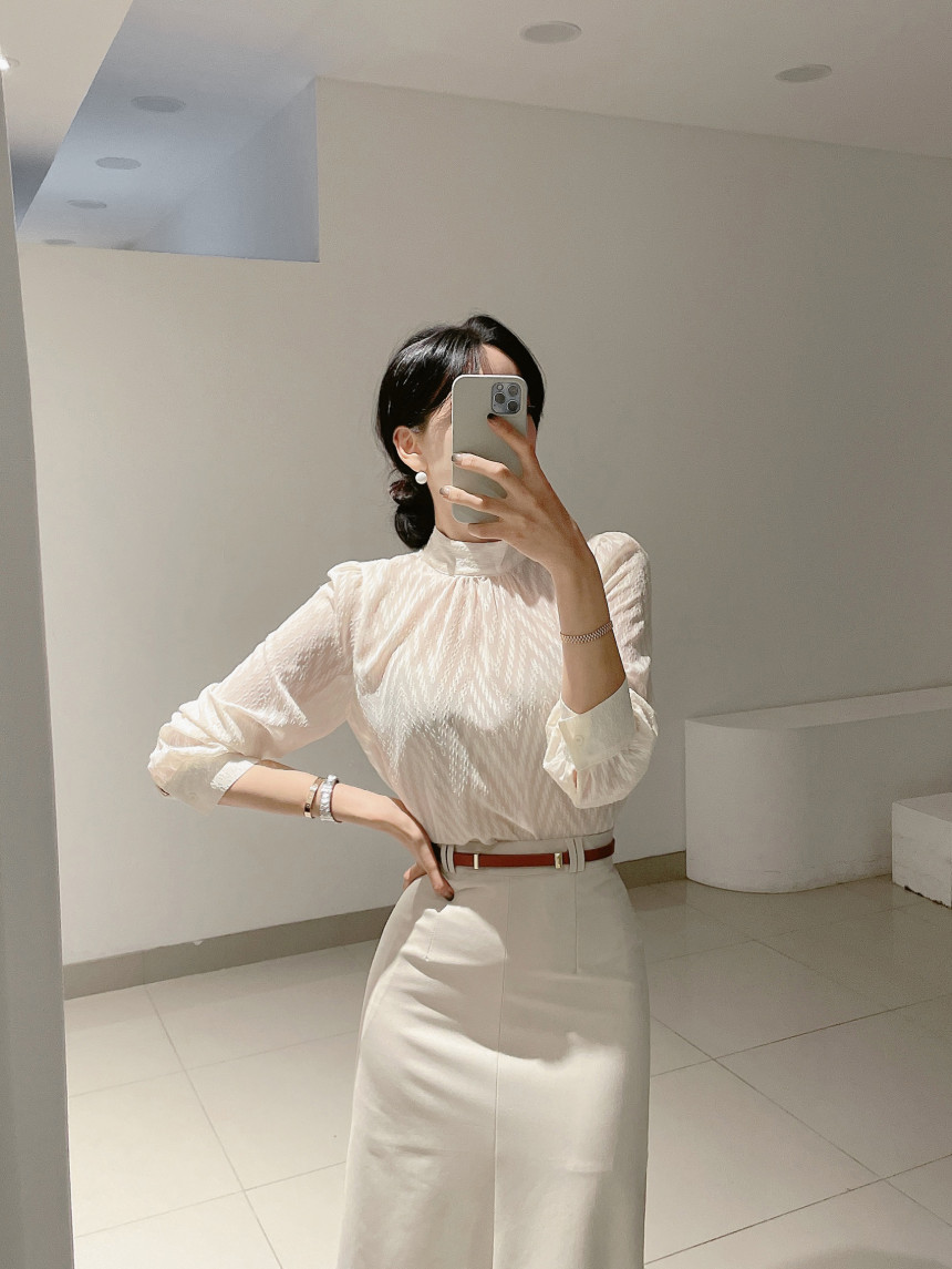 韩国chic春日气质长袖系带蕾丝衫镂空长袖衬衫