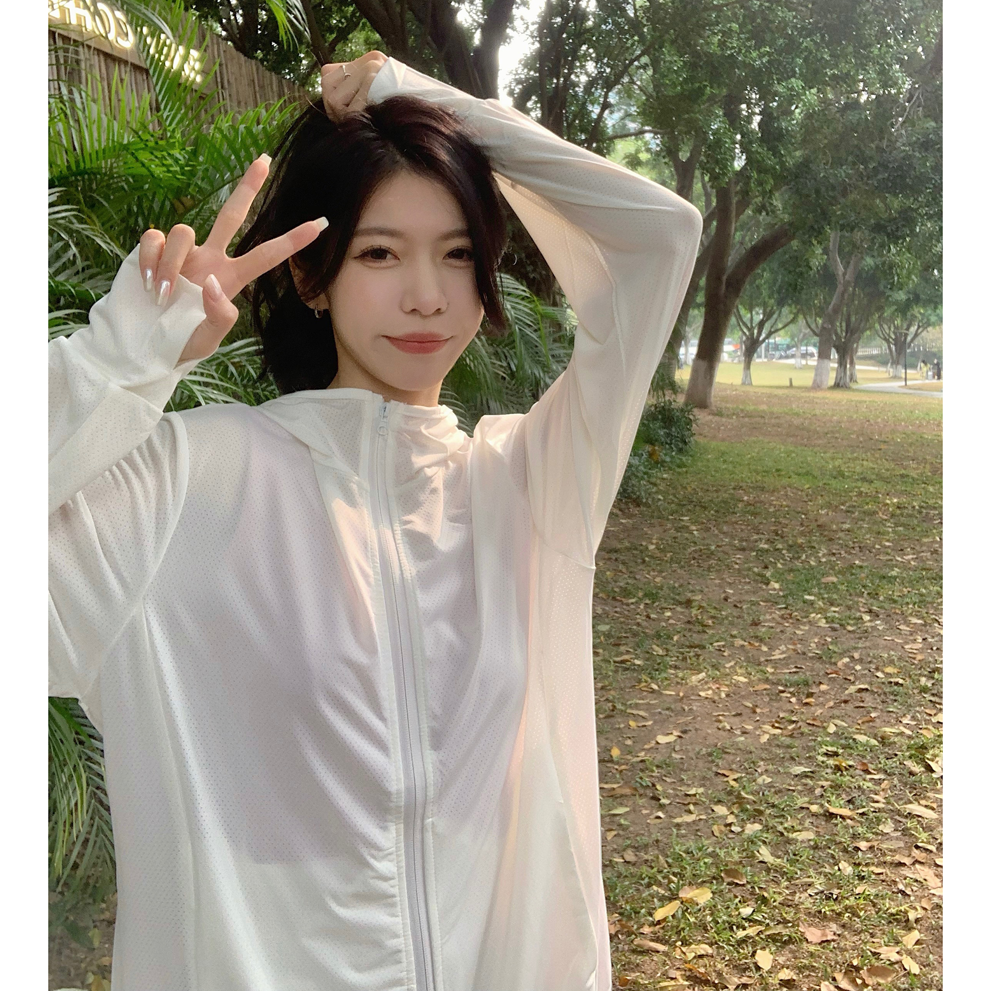 1006 real shot ~ large size ice silk sun protection clothing long sleeve summer UV protection thin breathable sun protection clothing cycling jacket
