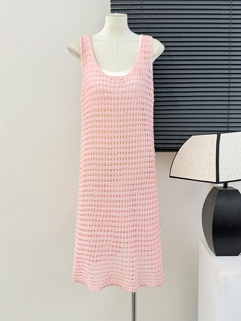 Seaside vacation camisole dress for women to wear outside in summer new design niche loose and versatile hollow dress