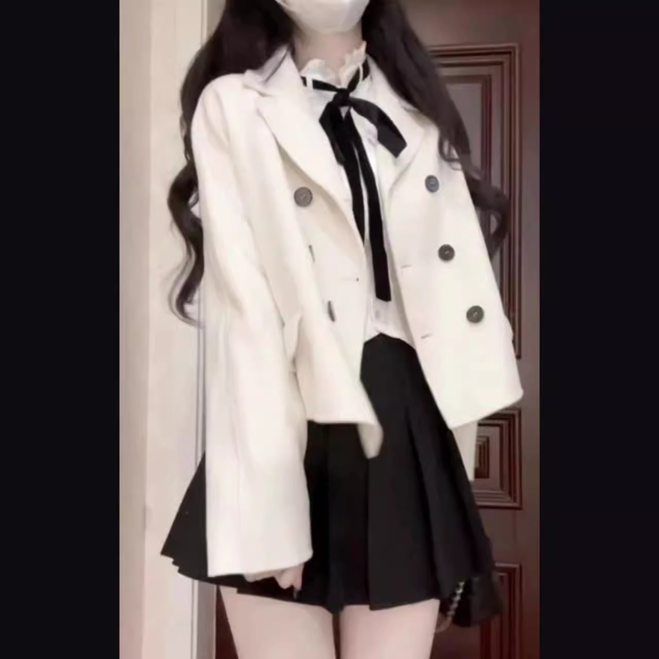 春季温柔系穿搭女2024新款韩版时尚气质法式衬衫外套半身裙三件套