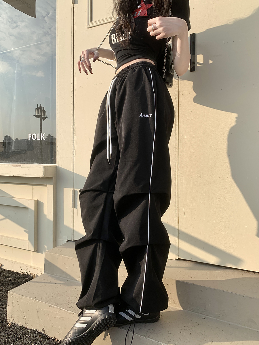 实拍 降落伞裤设计感工装裤hiphop美式高街速干潮酷休闲裤