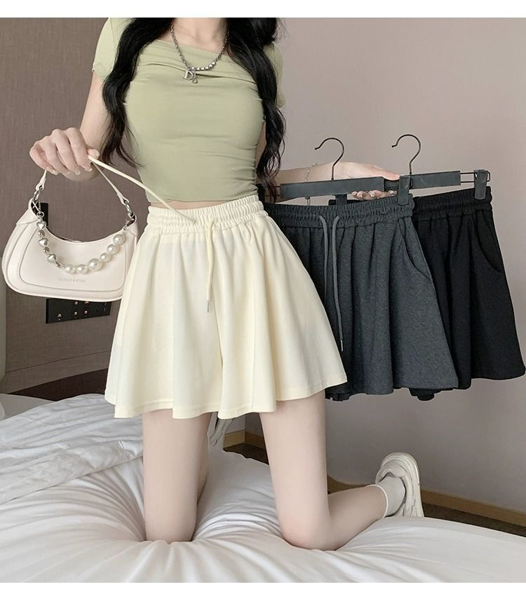 Skirts for women summer new style Japanese style lazy style wide leg pants large size fashionable loose slimming pants skirt shorts