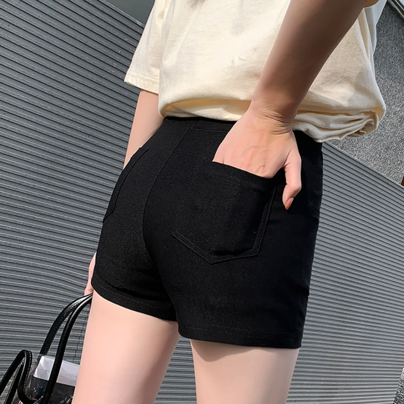 黑色短裤春季2024高腰显瘦紧身性感百搭弹力打底三分热裤女外穿夏