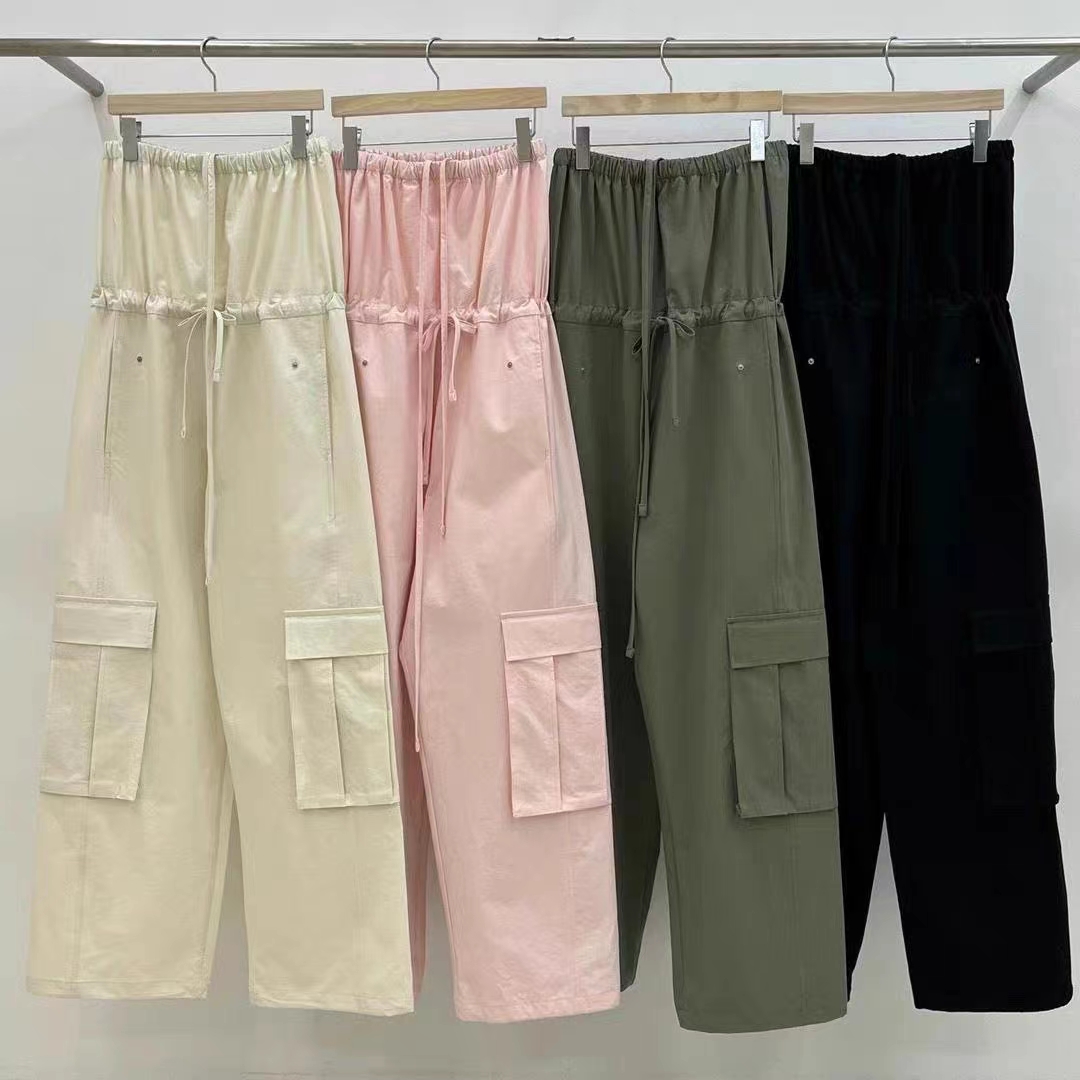 Korean version of personalized two-wear casual lace-up bra-wrapped overalls and wide-leg pants