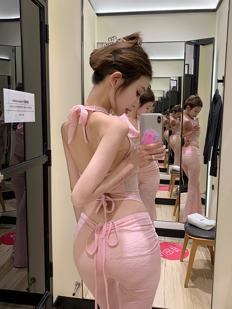 Real shots | Rose-flavored early summer | Two-color slightly see-through lace suit!  Sexy little pure desire~