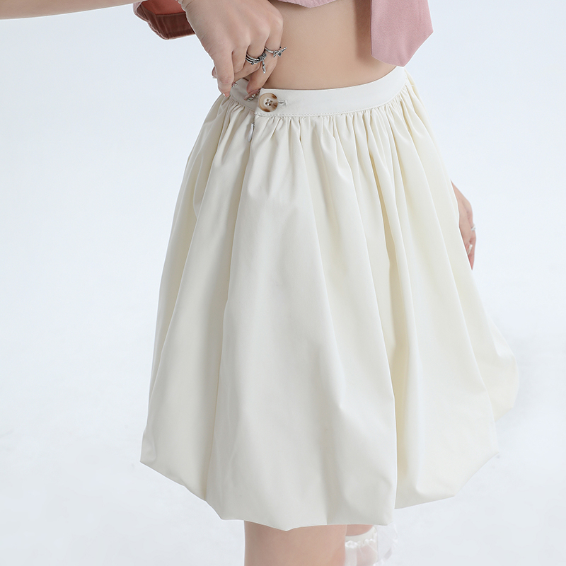 Actual shot of 2024 summer design high-waisted anti-exposure flower bud short skirt skirt for women cake tutu skirt