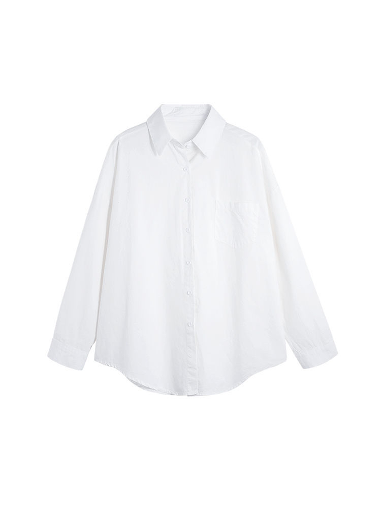 2024年春季白衬衫女内搭新款韩版设计感小众洋气上衣百搭长袖衬衣