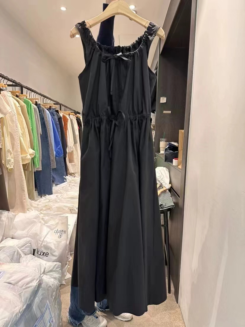 韩版夏季纯色2024新款通勤甜美设计感两面穿连衣裙